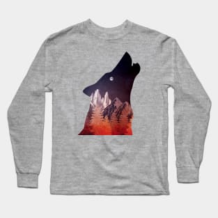 Wolf silhuette Long Sleeve T-Shirt